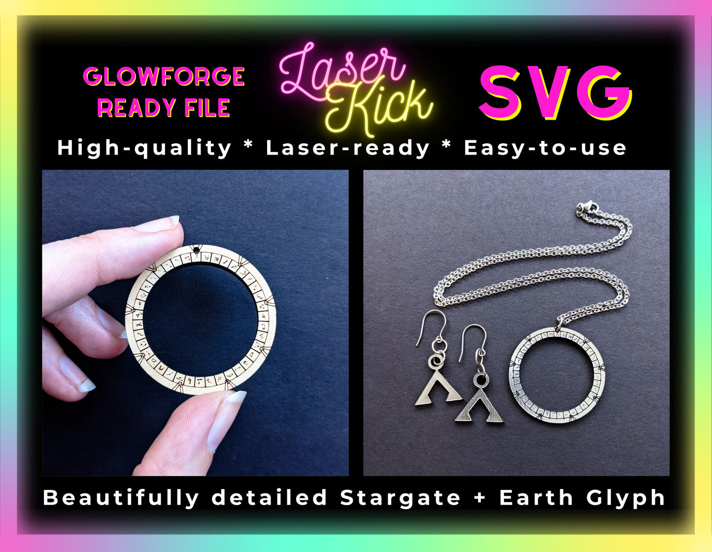 Stargate Jewelry SVG Lasercutting File - Digital Download ONLY