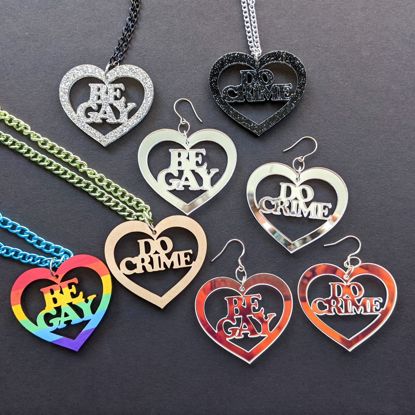 Be Gay Do Crime SVG Lasercut Glowforge Earrings - Digital Download ONLY