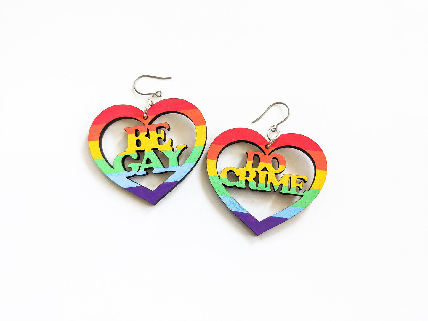 Be Gay Do Crime SVG Lasercut Glowforge Earrings - Digital Download ONLY