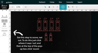 Guillotine Earrings SVG Lasercutting Glowforge File - Digital Download ONLY