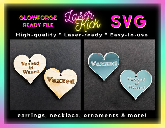 Vaxxed Heart SVG Lasercutting Glowforge File - Digital Download ONLY