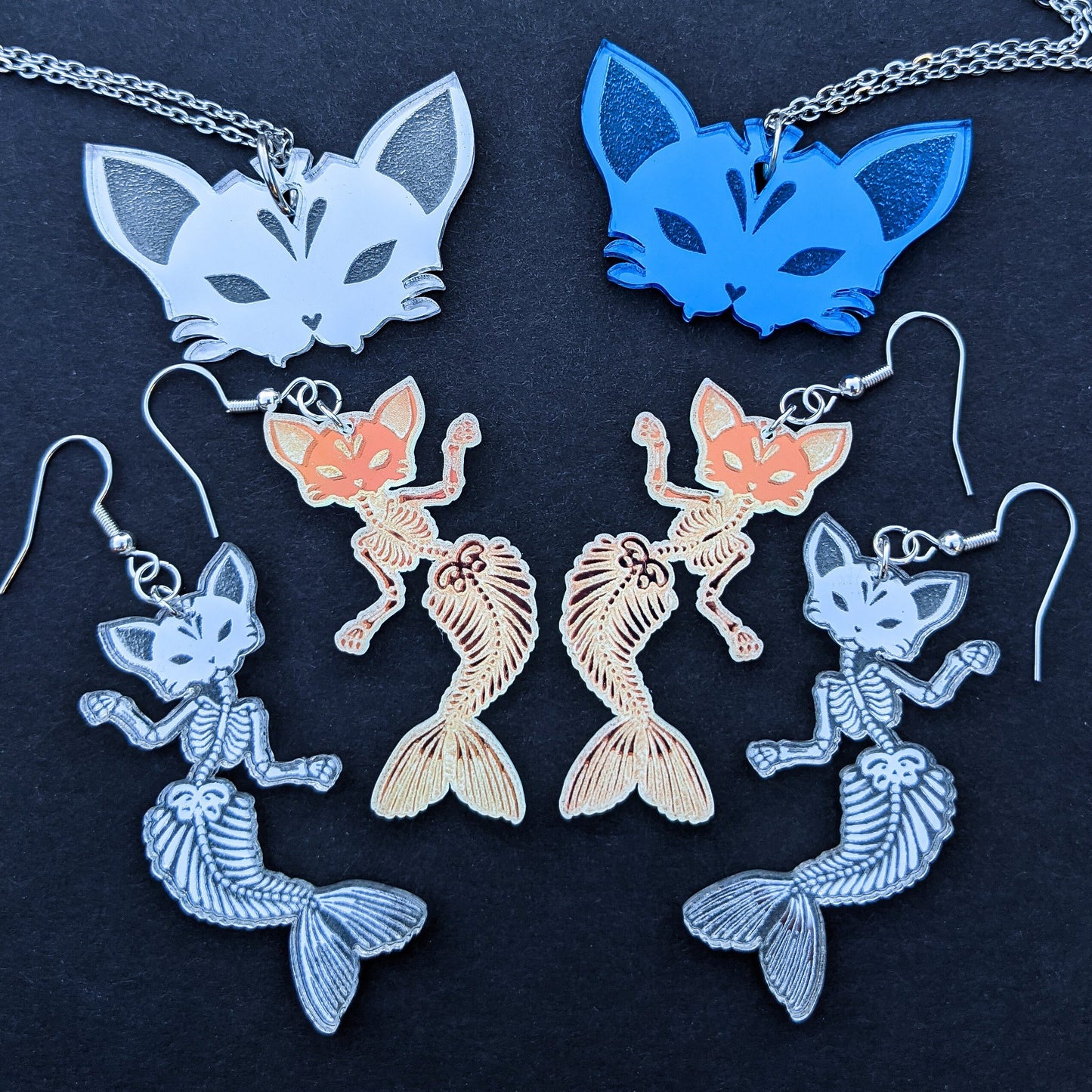 Purrmaid Skeleton SVG Lasercutting Glowforge File - Digital Download ONLY