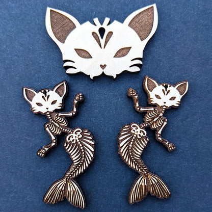 Purrmaid Skeleton SVG Lasercutting Glowforge File - Digital Download ONLY