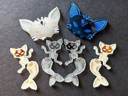 Purrmaid Skeleton SVG Lasercutting Glowforge File - Digital Download ONLY
