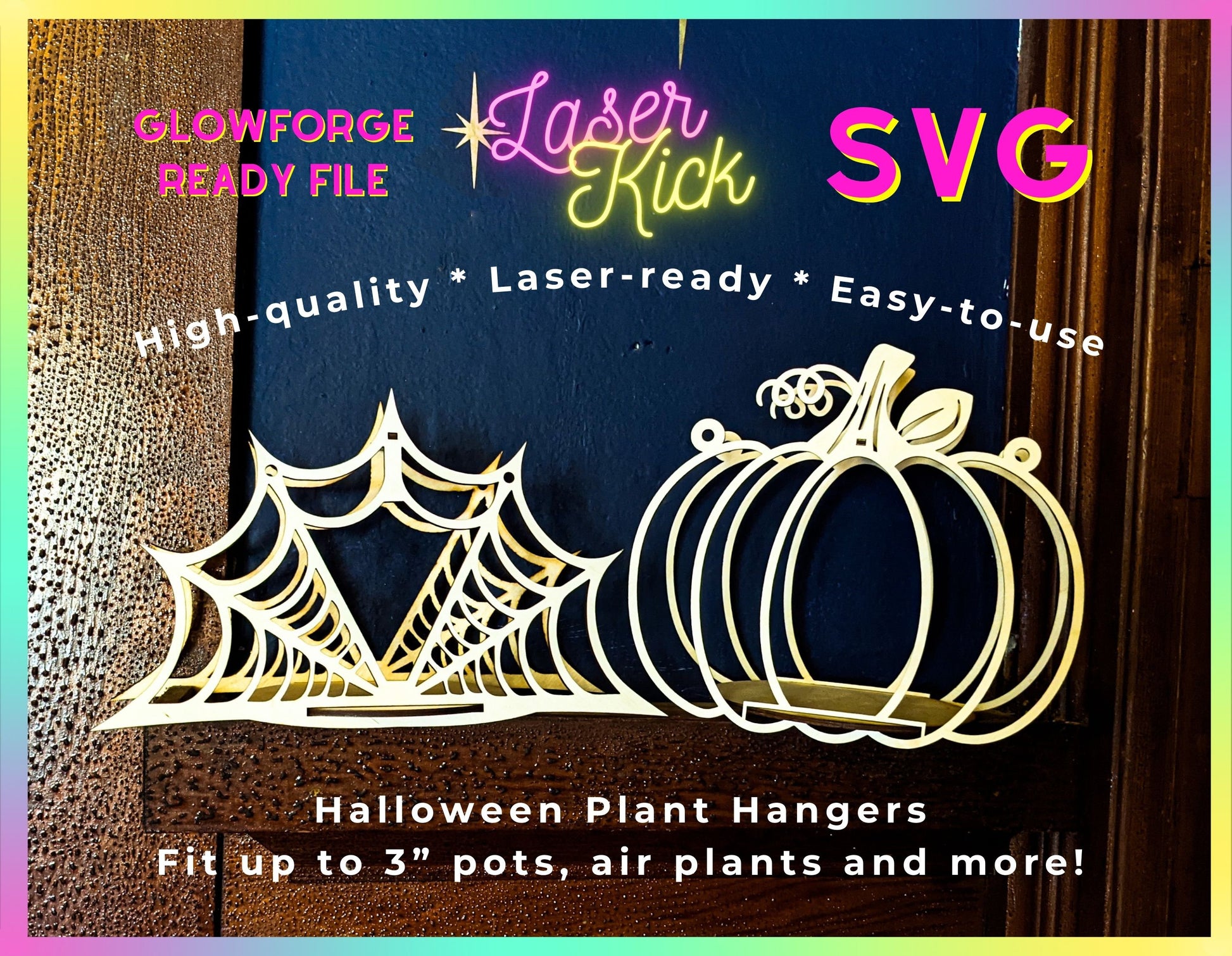 air plant holder laser cut svg Halloween House Plant Hanger SVG Lasercut Glowforge Download – LaserKick
